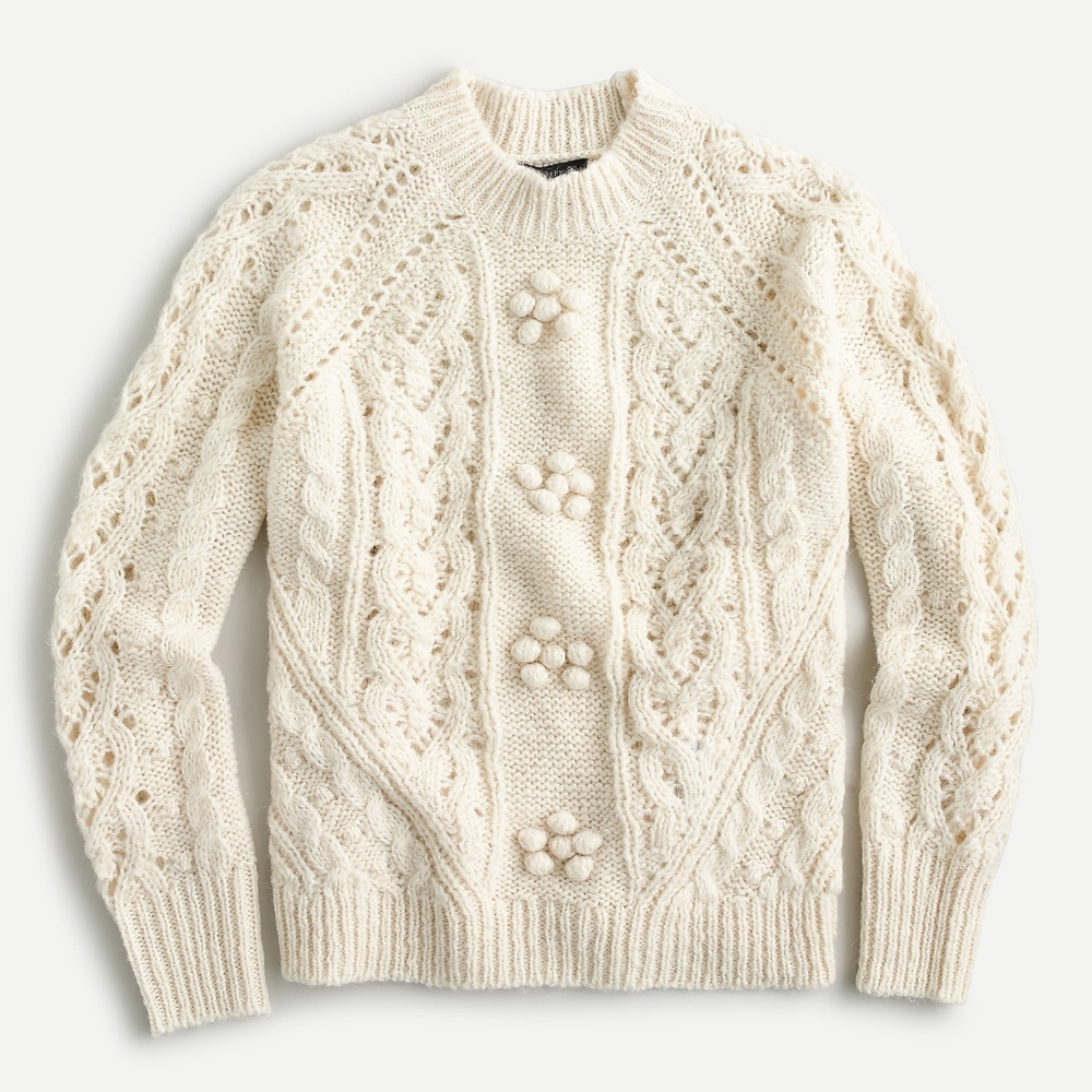 🆕️ J CREW Cable Knit Pointelle Sweater